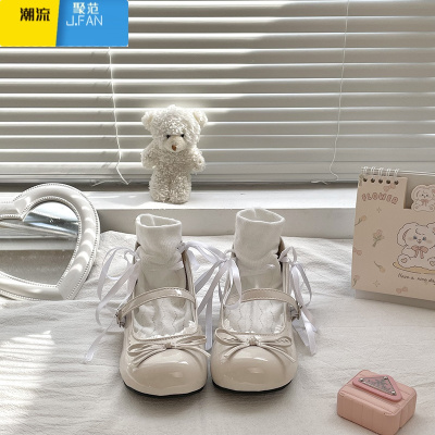 聚范夏日冰淇淋色系鞋子女2023新款粗跟玛丽珍小皮鞋洛丽塔JK单鞋