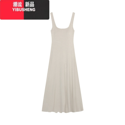 YIBUSHENG蓝色吊带裙背心裙女季紧身收腰连衣裙气质包臀裙长裙子