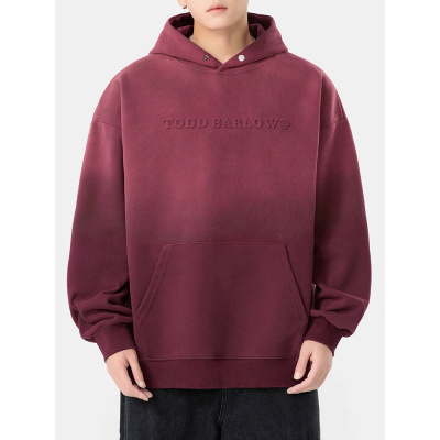 |连帽卫衣男士早秋新款字母钢印帽衫青少年潮牌宽松渐百搭