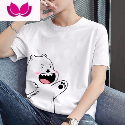 七斓短袖男生2023新款夏季情侣装白色宽松半袖潮流百搭T恤休闲上衣服