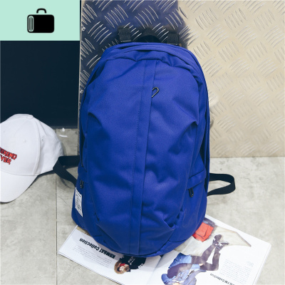 双肩包男潮流时尚休闲帆布背包简约百搭学生书包女户外旅行包运动NEW LAKE 蓝色收藏送运费险