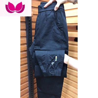 七斓休闲裤男士2023春季新款宽松精品小脚裤子纯色弹力抽绳束脚哈伦裤