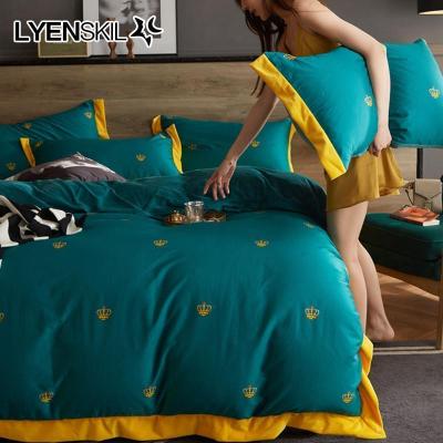 家柏饰(CORATED)北欧简约棉绒四件套法保暖床单单人被套床上用品