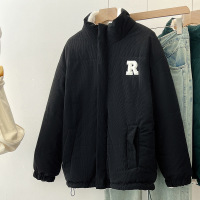 双面穿羊羔毛棉服女冬季灯芯绒棉衣潮流百搭加绒加厚保暖棉袄外套_672723