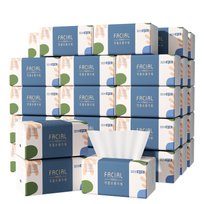 织梦 可湿水抽取式纸面巾4层75抽每包原生木浆抽纸纸巾实惠装餐巾纸家庭装纸抽卫生纸家用母婴可用 60包箱装