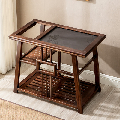 MULTIPOTENT实木茶车功夫茶具茶盘茶桌小茶台茶柜花梨木胡桃色