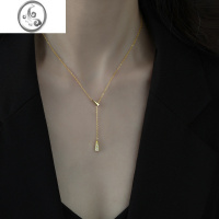 JiMi925银银项链女款轻奢小众2023新款银饰锁骨链V领高级感颈链