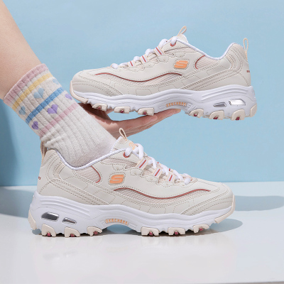 Skechers斯凯奇女鞋新款熊猫鞋网面透气舒适运动休闲鞋896121-NTMT ZP