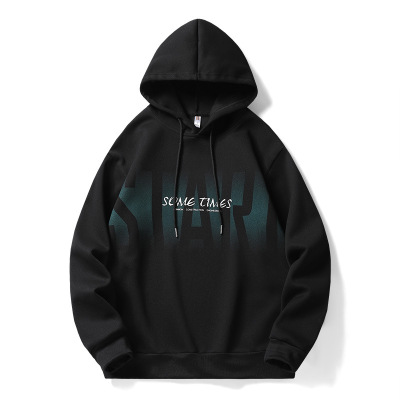 男装秋季新款连帽卫衣男韩版潮套头卫衣宽松字母印花薄款大码上衣