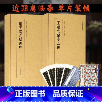 [正版]近距离临摹王羲之全2册 唐怀仁集字圣教序+王羲之兰亭序五种 行书毛笔书法字帖初学者旁注内容释文原碑帖临习范本