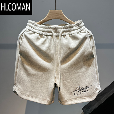 HLCOMAN刺绣运动短裤男夏季潮牌跑步健身五分裤美式休闲宽松大码篮球裤子