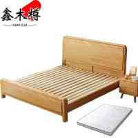 鑫木樽床+床头柜+床垫1.5m套