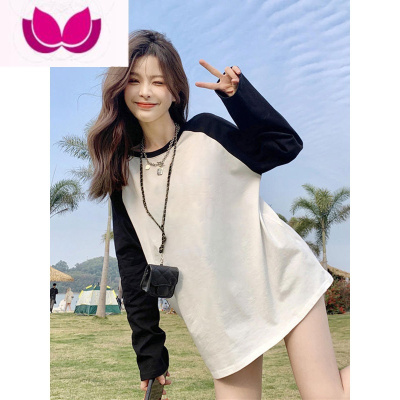 七斓盐系甜酷长袖t恤女款小众设计感内搭打底衫冬季宽松上衣