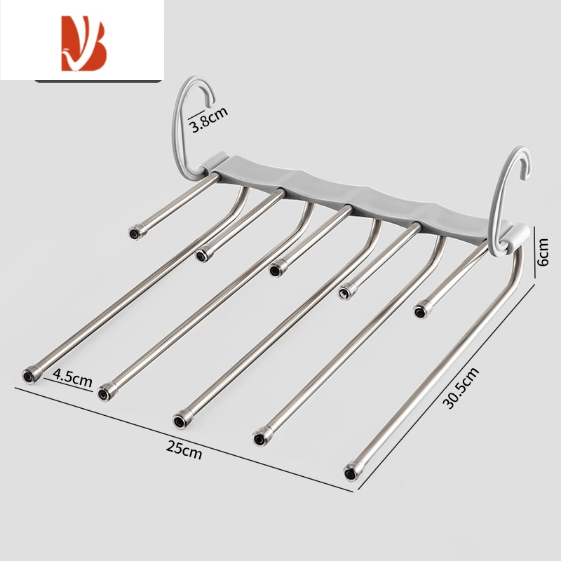 三维工匠折叠裤架衣柜内置多裤夹家用收纳器防滑挂裤子伸缩衣架