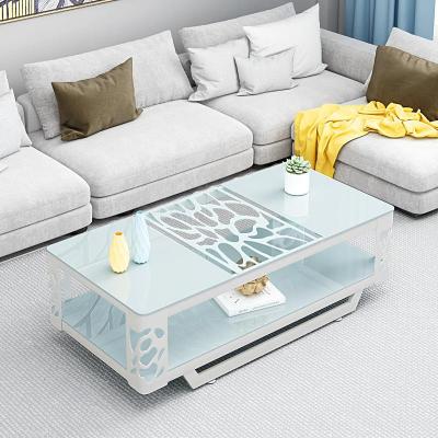 茶几简约现代钢化玻璃铁艺茶几客厅办公时尚创意小户型简易方形桌