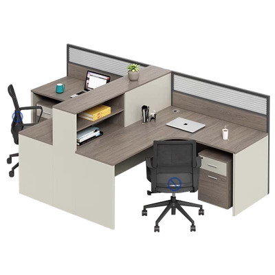 铭威盾职员办公桌员工位卡座屏风位桌椅组合T型两人位含柜[不含椅]