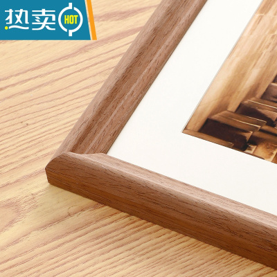 敬平画框实木大相框挂墙装裱16寸20寸8k开A3定制框架广告海报框4k外框 咖其-A 小24寸[内空放40.8x60.8
