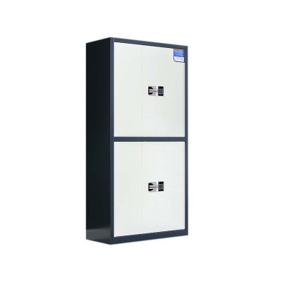 湘渭保密柜财务档案柜文件柜办公室资料储物柜保险柜通双节灰框白门-国保密码锁