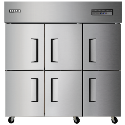  星星优品1380升六门双温厨房冰箱上冷冻下冷藏不锈钢餐饮后厨商用冰箱六门双温款全铜管制冷BCD-1490TA