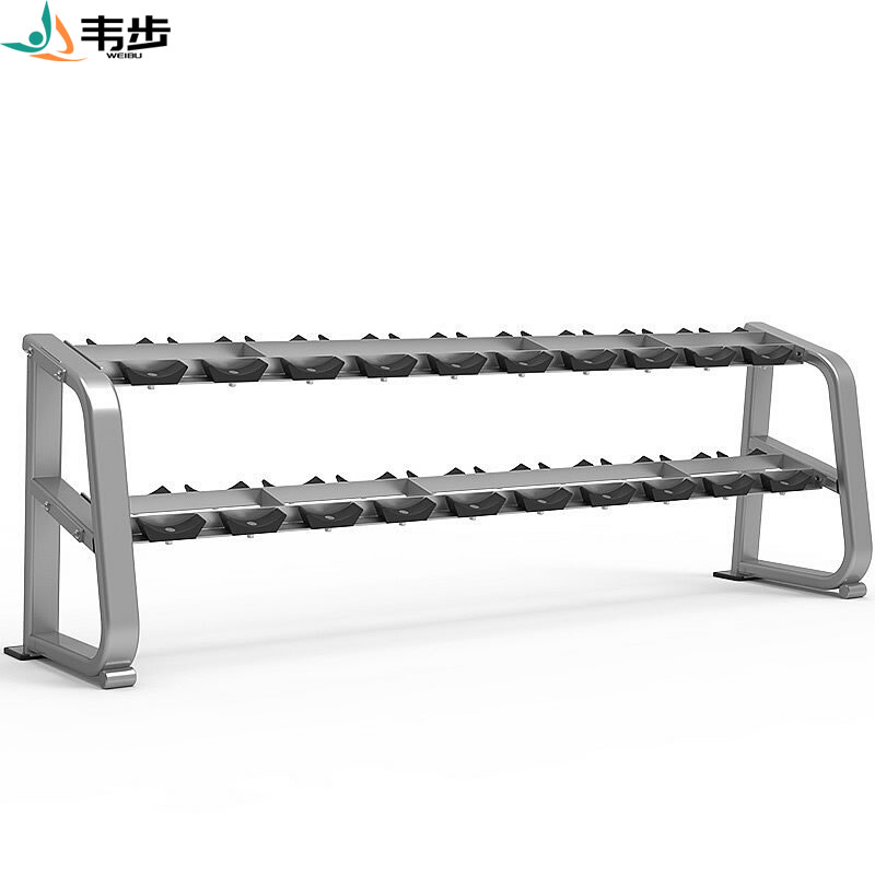 韦步F-1043B商用双层十列哑铃放置架健身房10对哑铃架存放架