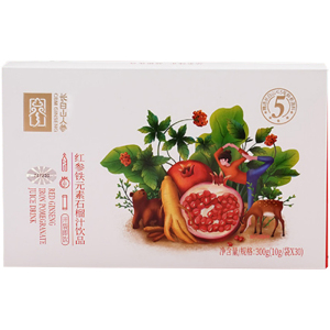 长白山人参红参铁元素石榴汁饮品干货礼盒营养滋补红参饮品300g*1盒