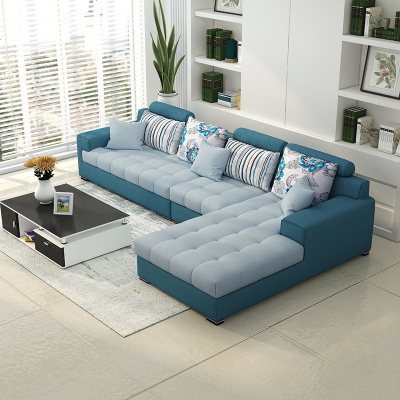 布艺沙发简约现代可拆洗大小户型客厅贵妃家具组合整装布沙发特价