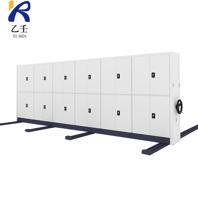 乙壬钢制档案架密集柜档案室密集架手摇式移动档案柜文件柜资料柜一列六组每立方单价