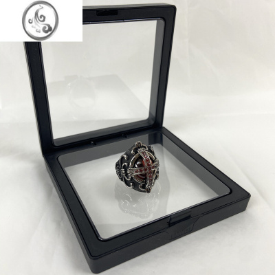 JiMi红宝石镶钻戒指男高级感单身戒小众蛇骷髅钛钢食指环戒潮牌