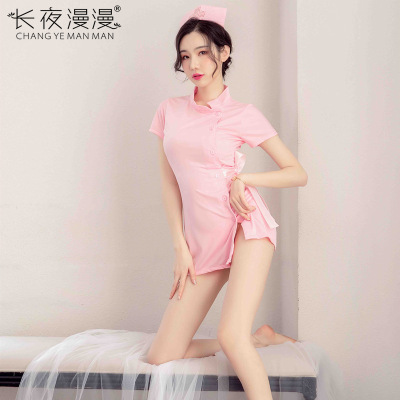 长夜漫漫情趣内衣制服诱惑护士套装性感露背黑粉护士服1400