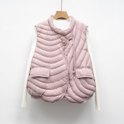 平湖驰新羽绒马甲新国标90绒休闲秋冬轻薄简约纯色圆领宽松外套