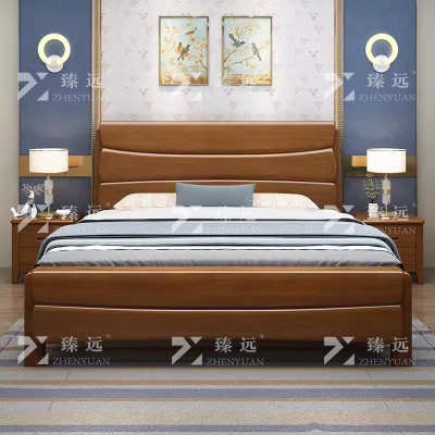 臻远 ZY-X166 实木床抽屉款 1.8m+2个床头柜+床垫