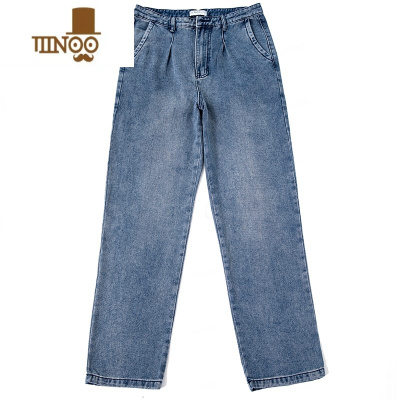 YANXU烦恼的Ocusl潮牌美式复古长裤嘻哈风牛仔裤直筒水洗休闲裤子男