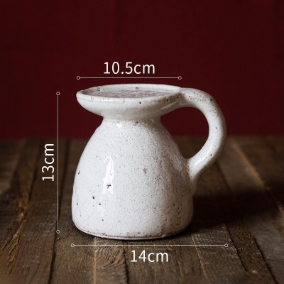美帮汇法式乡村复古白瓷陶瓷花瓶烛台花器花壶手工艺术装饰器皿摆 白瓷烛台(不能水培)