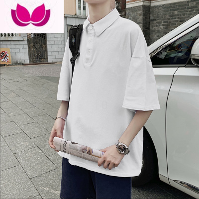 七斓黑色衫男夏季ins潮流港风短袖T恤大码宽松半袖