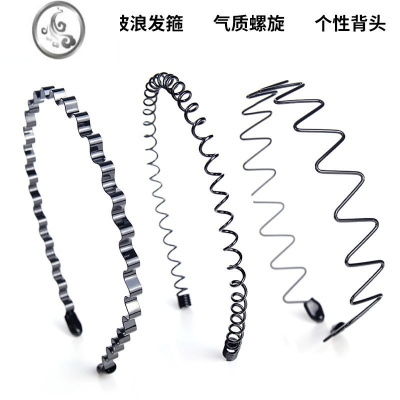 JiMi男士发箍潮男隐形背头防滑波浪头箍运动潮流简约女士洗脸发卡头带