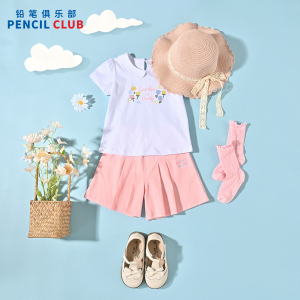 [1件3折]铅笔俱乐部童装2025夏装新款女小童短裤儿童裤子宝宝五分裤针织裤