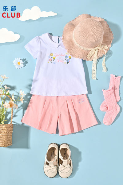 [1件3折]铅笔俱乐部童装2025夏装新款女小童短裤儿童裤子宝宝五分裤针织裤