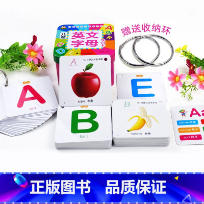 [正版]儿童英文字母学习卡片 学龄前儿童幼小衔接整合 3-4-5-6-7岁幼升小英文字母ABC练习认知卡片宝宝启蒙早教