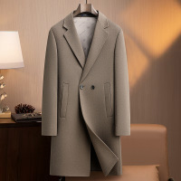 长款脱卸鹅绒内胆双面呢大衣风衣男士秋冬双排单扣羊毛大衣外套男