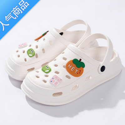 SUNTEK软底洞洞鞋增高女款外穿夏季2023新款防滑不臭脚VA沙滩包头凉鞋