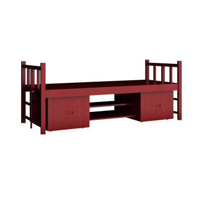 铭威盾上下铺双层床实木营具宿舍单人床实木单层床[带床下柜]