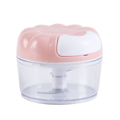 捣蒜泥拉蒜器家用搅蒜器蒜蓉大蒜搅碎机家庭手动打蒜器 敬平 花型粉色碎物器研磨碗(碎物器)