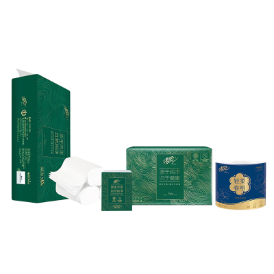 清风套装 抽纸卷纸手帕纸