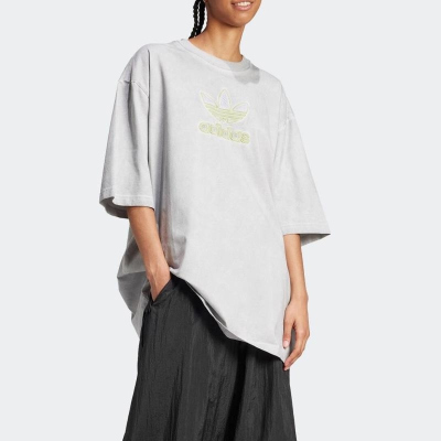 ADIDAS阿迪达斯三叶草短袖T恤运动休闲宽松针织圆领女装JM9248 D