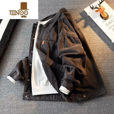 YANXU2023款男士牛仔外套男韩版修身宽松夹克牛仔上衣帅气潮褂子