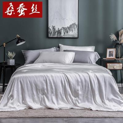 美帮汇仿真丝面料100蚕丝被夏凉被蚕丝被子被芯凤尾花意