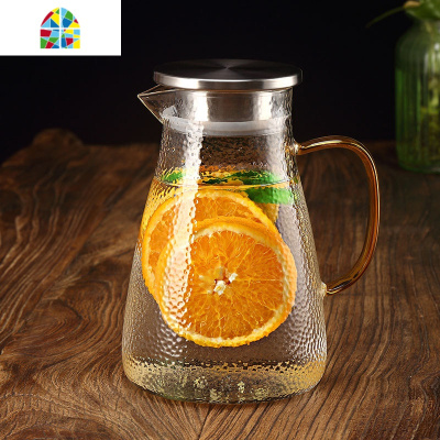 北欧大容量冷水壶凉白开水壶凉水壶玻璃可高温凉水杯家用套装茶壶 FENGHOU 圆水壶1.5升+4个晶韵杯+托盘