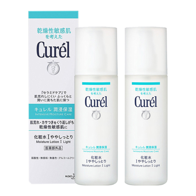 日本花王珂润(Curel)润浸 1号化妆水150ml 2瓶 润浸保湿温和爽肤水清爽型 保湿补水 男女通用