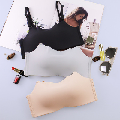 云感冰丝抹胸无钢圈文胸小胸加厚聚拢无痕防走光内衣女胸罩