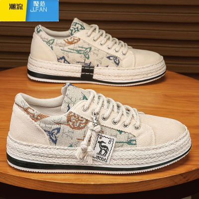 聚范帆布男鞋夏季透气运动休闲板鞋男士灯芯绒布鞋软底耐磨上班工作鞋